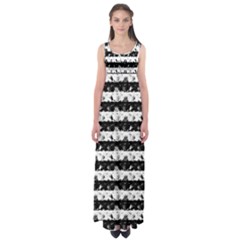 Black And White Halloween Nightmare Stripes Empire Waist Maxi Dress by PodArtist