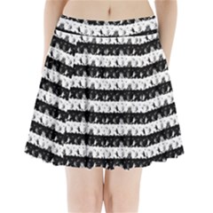 Black And White Halloween Nightmare Stripes Pleated Mini Skirt