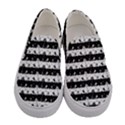 Black and White Halloween Nightmare Stripes Women s Canvas Slip Ons View1