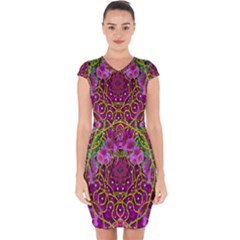 Star Of Freedom Ornate Rainfall In The Tropical Rainforest Capsleeve Drawstring Dress 