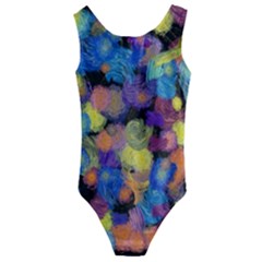 Paint Brushes On A Black Background                                        Kids  Cut-out Back One Piece Swimsuit