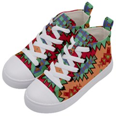 Misc Tribal Shapes                                       Kid s Mid-top Canvas Sneakers by LalyLauraFLM