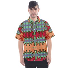 Misc Tribal Shapes                                        Men s Short Sleeve Shirt