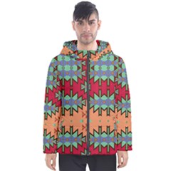 Misc Tribal Shapes                                               Men s Hooded Puffer Jacket