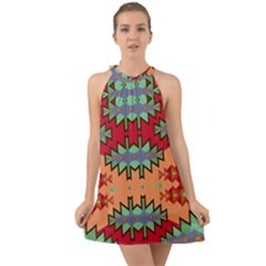 Misc Tribal Shapes                                                  Halter Tie Back Chiffon Dress