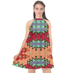 Misc Tribal Shapes                                            Halter Neckline Chiffon Dress by LalyLauraFLM