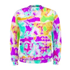 Pink Yellow Blue Green Texture                                                  Men s Sweatshirt by LalyLauraFLM