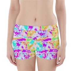 Pink Yellow Blue Green Texture                                                  Boyleg Bikini Wrap Bottoms by LalyLauraFLM