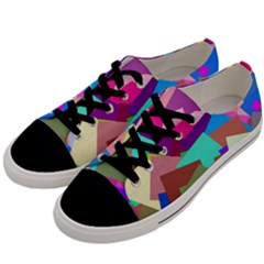 Colorful Squares                                            Men s Low Top Canvas Sneakers by LalyLauraFLM