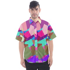 Colorful Squares                                           Men s Short Sleeve Shirt