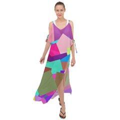 Colorful Squares                                                    Maxi Chiffon Cover Up Dress by LalyLauraFLM