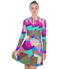 Colorful Squares                                                     Long Sleeve Panel Dress