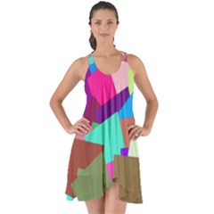 Colorful Squares                                                     Show Some Back Chiffon Dress