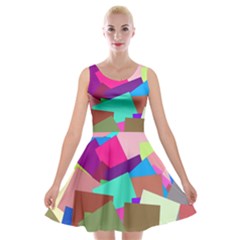 Colorful Squares                                             Velvet Skater Dress by LalyLauraFLM