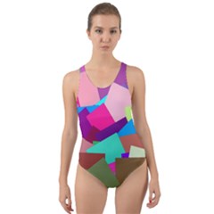 Colorful Squares                                                      Cut-out Back One Piece Swimsuit