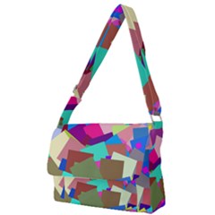 Colorful Squares                                             Full Print Messenger Bag