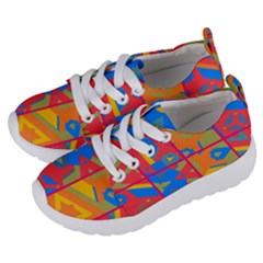 Colorful Shapes In Tiles                                           Kids  Lightweight Sports Shoes by LalyLauraFLM