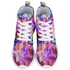 Blue Pink Watercolors                                           Women s Lightweight High Top Sneakers by LalyLauraFLM