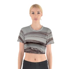 Brown Round Cotton Crop Top by WILLBIRDWELL