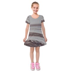 Brown Round Kids  Short Sleeve Velvet Dress by WILLBIRDWELL