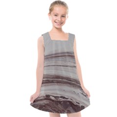 Brown Round Kids  Cross Back Dress by WILLBIRDWELL