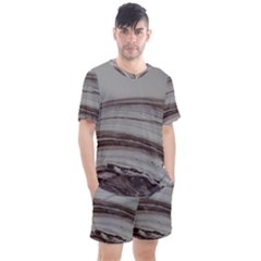 Brown Round Men s Mesh Tee And Shorts Set