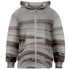 Brown Round Kids Zipper Hoodie Without Drawstring