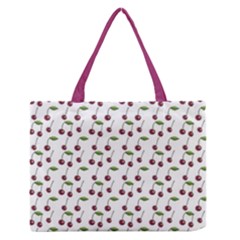 Musical Cherries Pattern Zipper Medium Tote Bag by emilyzragz