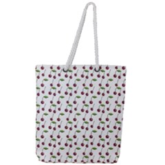 Musical Cherries Pattern Full Print Rope Handle Tote (large) by emilyzragz