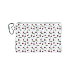 Musical Cherries Pattern Canvas Cosmetic Bag (small) by emilyzragz