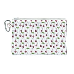 Musical Cherries Pattern Canvas Cosmetic Bag (large) by emilyzragz