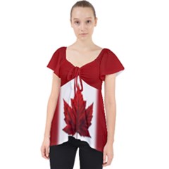 Canada Flag Shirts Lace Front Dolly Top