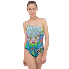 Angel Pyramid Blaster Classic One Shoulder Swimsuit by chellerayartisans