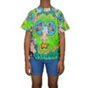 Supersonic Cosmic Galaxy Eyes Kids  Short Sleeve Swimwear View1