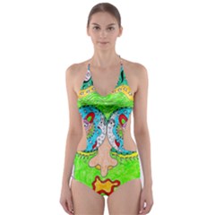 Supersonic Cosmic Galaxy Eyes Cut-out One Piece Swimsuit by chellerayartisans