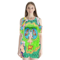 Supersonic Cosmic Galaxy Eyes Shoulder Cutout Velvet One Piece by chellerayartisans