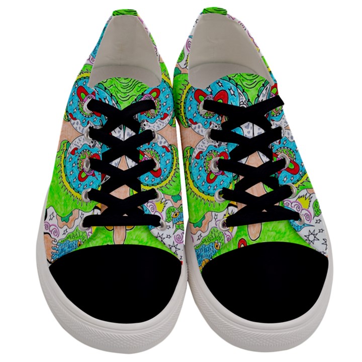 Supersonic Cosmic Galaxy Eyes Men s Low Top Canvas Sneakers