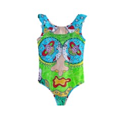 Supersonic Cosmic Galaxy Eyes Kids  Frill Swimsuit