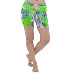 Supersonic Cosmic Galaxy Eyes Lightweight Velour Yoga Shorts