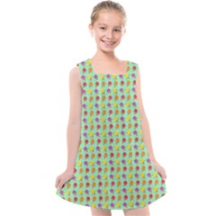 Roses Are Sorbet Pattern Kids  Cross Back Dress by emilyzragz