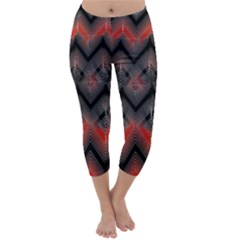 Blurred Lines Red And Black Designs By Flipstylez Designs Capri Winter Leggings 