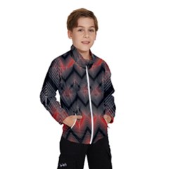 Blurred Lines Red And Black Designs By Flipstylez Designs Windbreaker (kids)