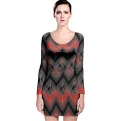 Blurred Lines Red And Black Designs By Flipstylez Designs Long Sleeve Velvet Bodycon Dress