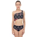 Blurred lines red and black designs by FlipStylez Designs Spliced Up Two Piece Swimsuit View1