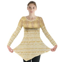 Seamless Gold Lace Nature Design By Flipstylez Designs Long Sleeve Tunic  by flipstylezfashionsLLC