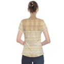 Seamless gold lace nature design by FlipStylez Designs Short Sleeve Front Detail Top View2