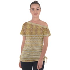 Seamless Gold Lace Nature Design By Flipstylez Designs Tie-up Tee