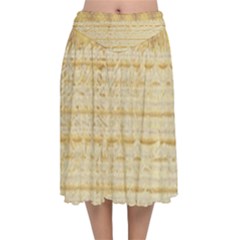 Seamless Gold Lace Nature Design By Flipstylez Designs Velvet Flared Midi Skirt