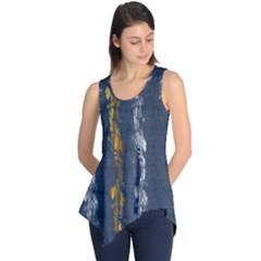 Gold And Silver Blue Jean Look By Flipstylez Designs Sleeveless Tunic by flipstylezfashionsLLC