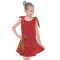 Red flowers on red print background by FlipStylez Designs Kids  Tie Up Tunic Dress View1